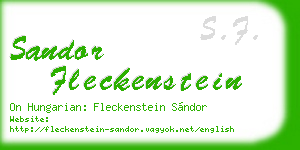 sandor fleckenstein business card