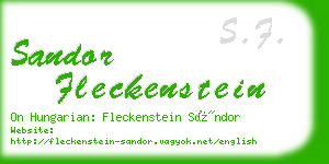 sandor fleckenstein business card